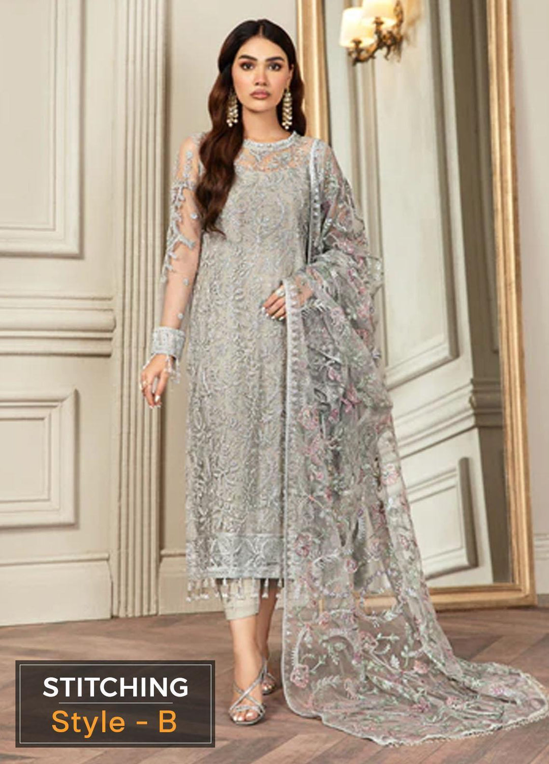 Mehroze By Zarif Embroidered  Suits Unstitched 3 Piece ZR25UF ZMF 01 GRACE - Luxury Collection