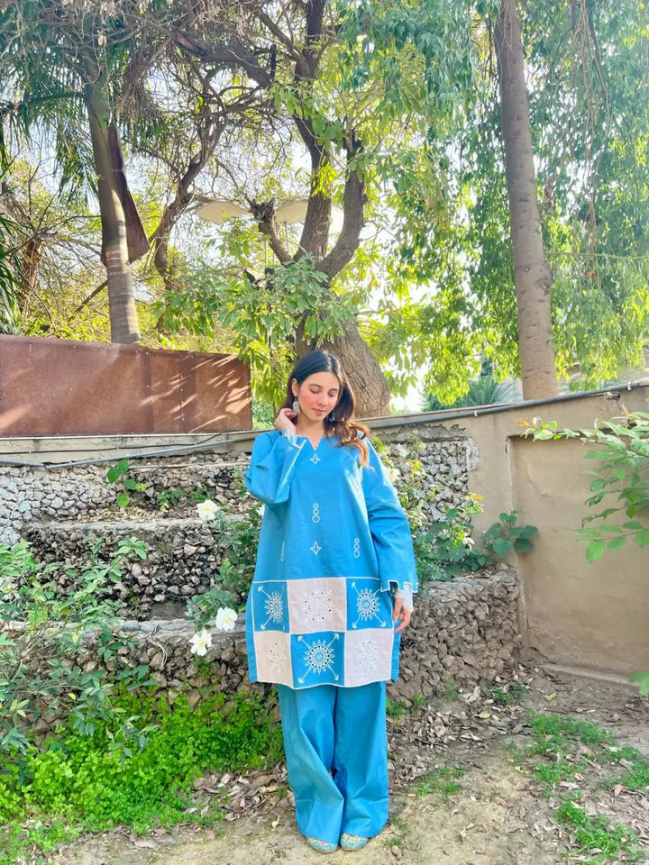 Urban Cut RTW Embroidered Cotton Co-Ord Sets Suit C-38 - Casual Collection