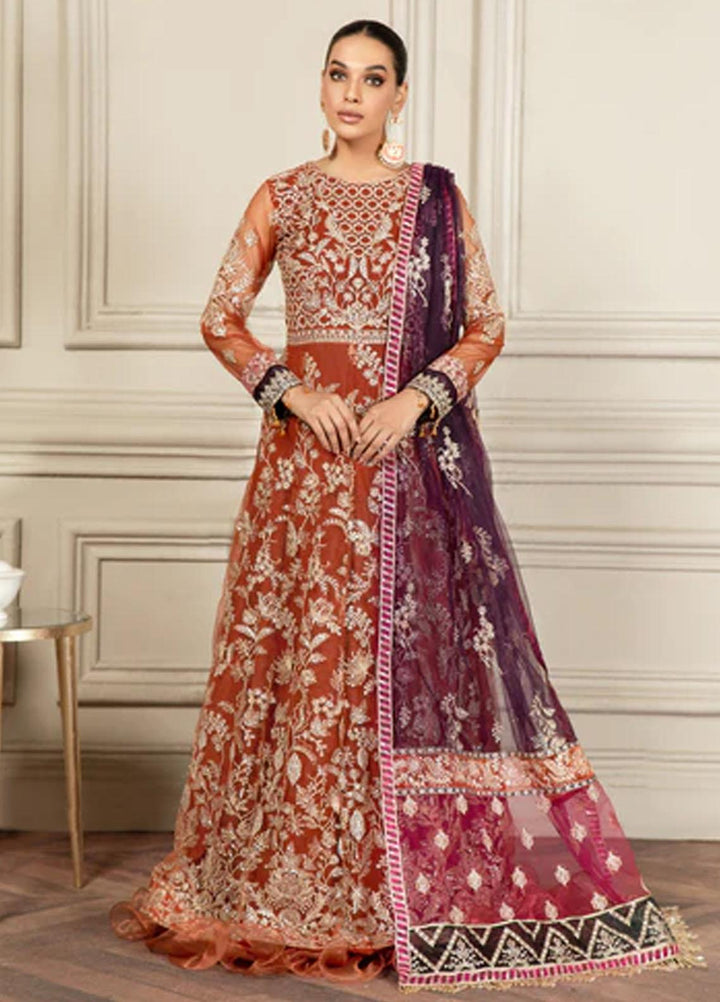 Mehroze By Zarif Embroidered  Suits Unstitched 3 Piece ZMF 02 AMBER - Luxury Collection