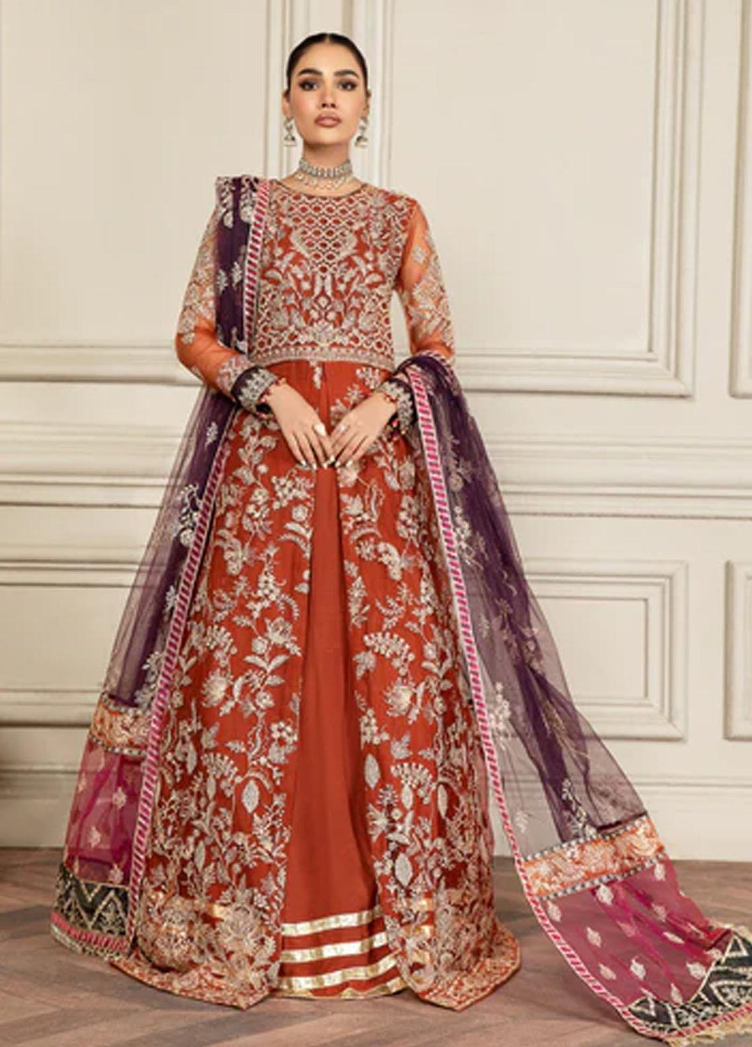 Mehroze By Zarif Embroidered  Suits Unstitched 3 Piece ZMF 02 AMBER - Luxury Collection