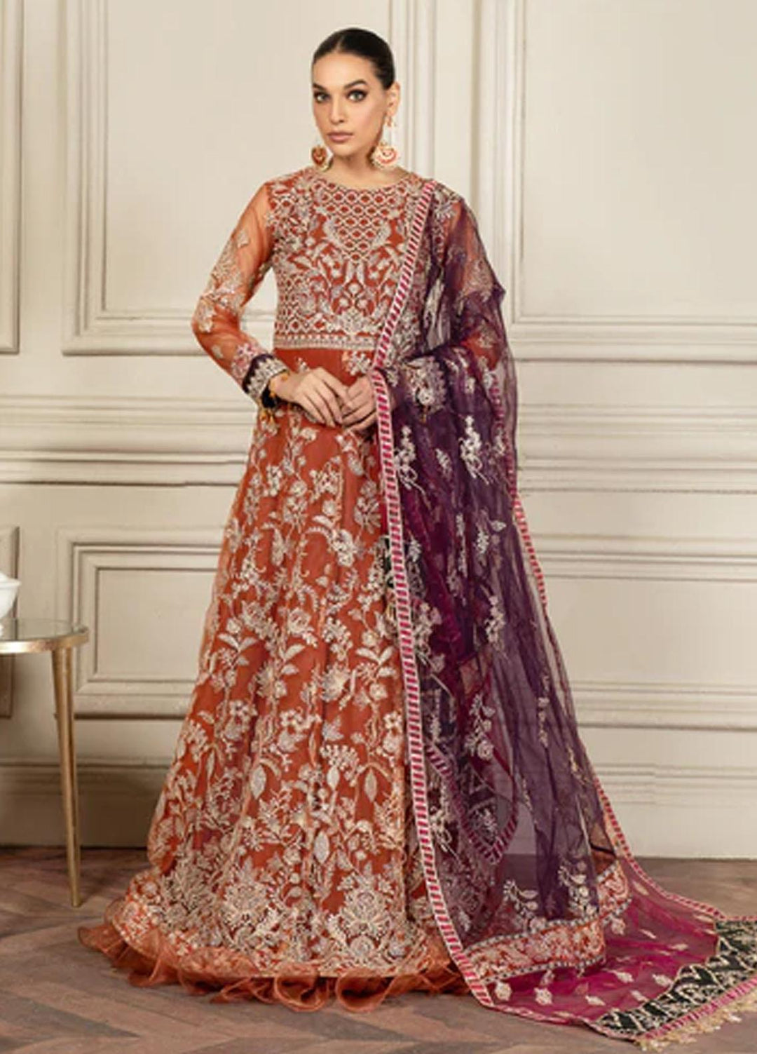 Mehroze By Zarif Embroidered  Suits Unstitched 3 Piece ZMF 02 AMBER - Luxury Collection
