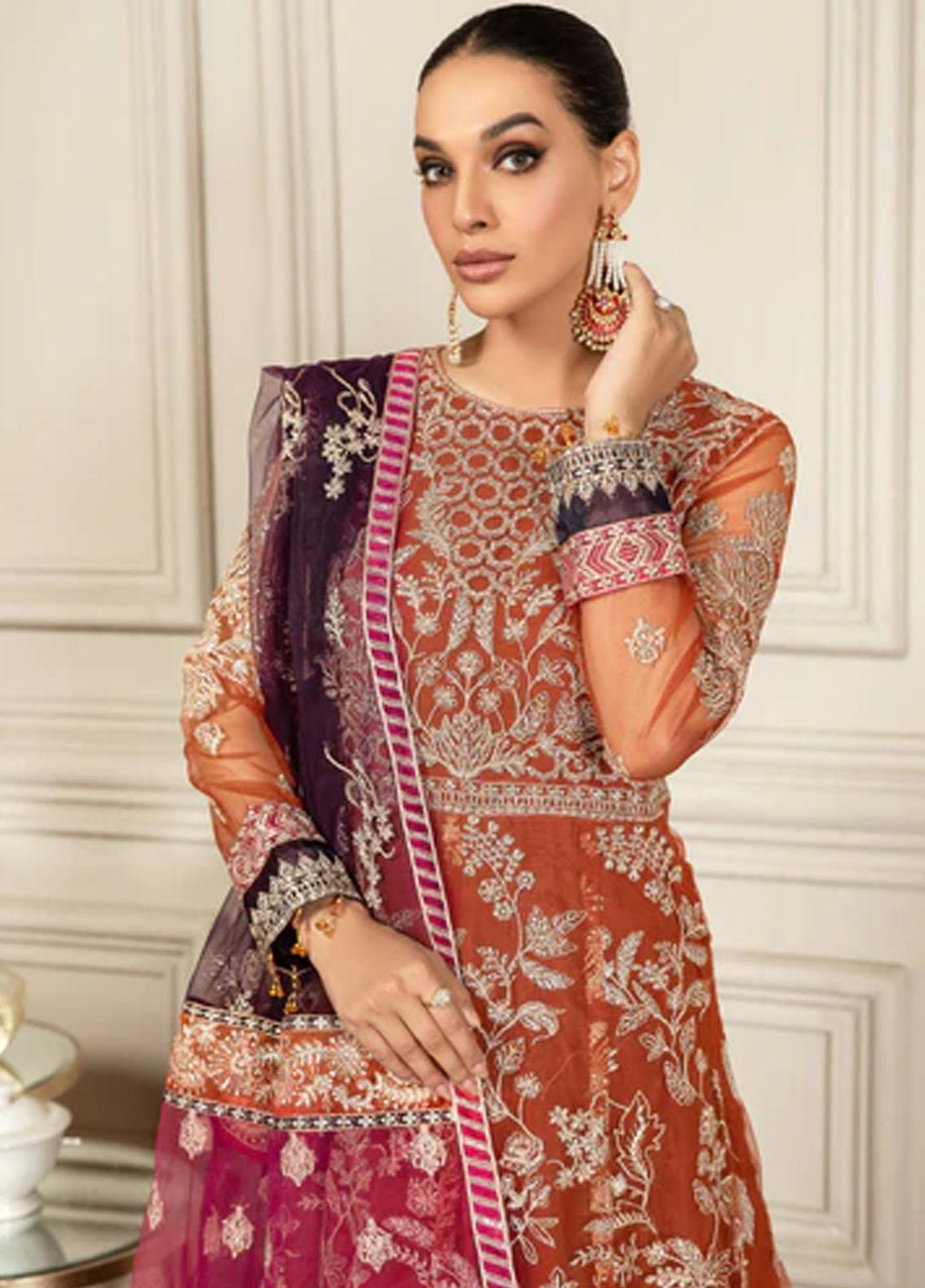 Mehroze By Zarif Embroidered  Suits Unstitched 3 Piece ZMF 02 AMBER - Luxury Collection