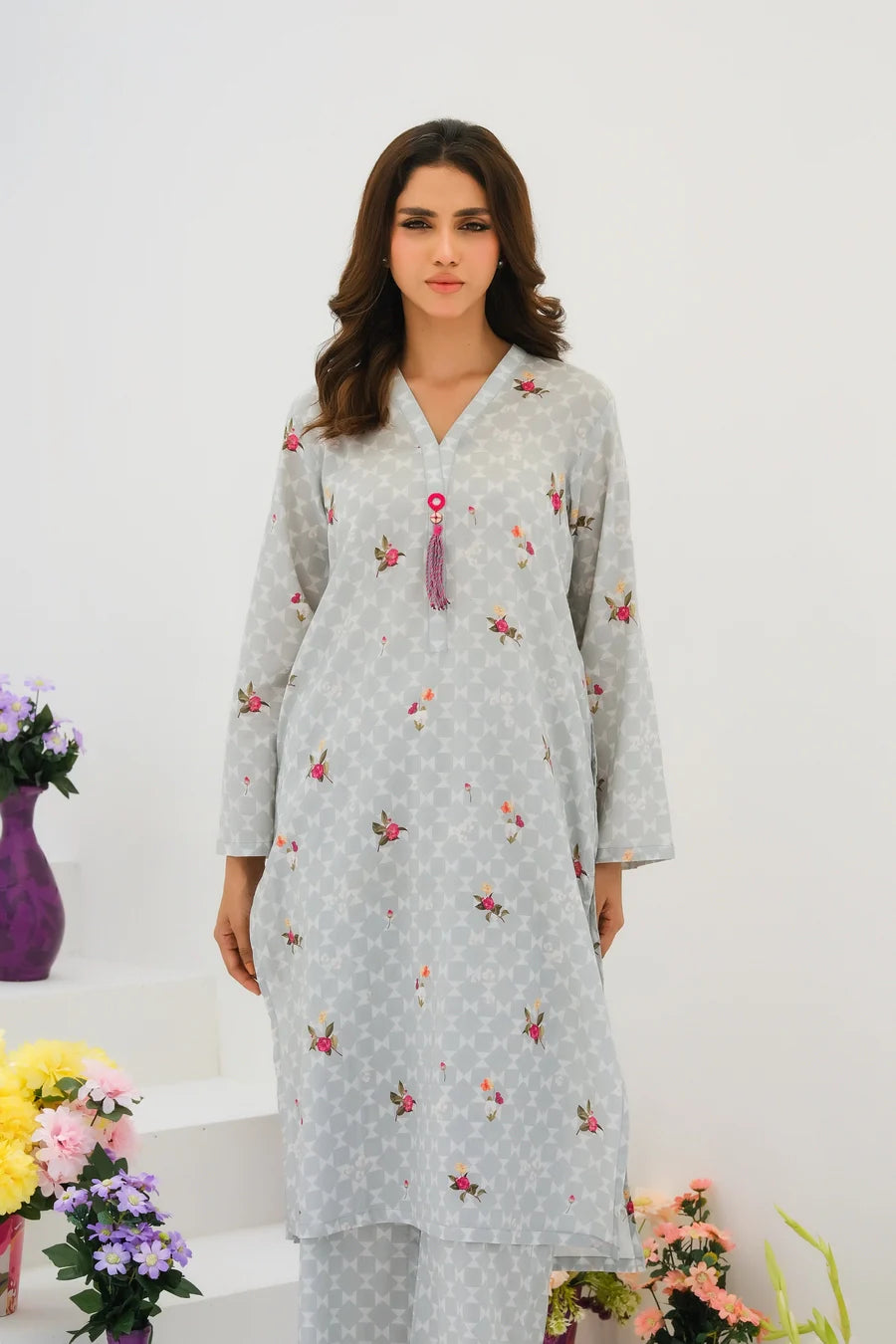 Dhaga Women Pret Printed 2 Piece Lawn Matching Separate FW24DSP0029 - Summer Collection