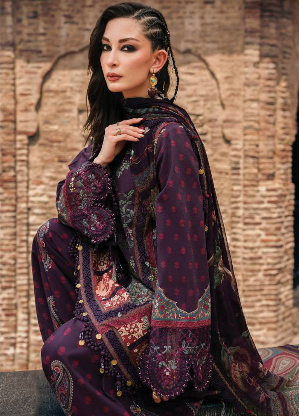 M Prints by Maria B Unstitched Printed Cambric 3 Piece Suit MB26UPC 2B - Casual Collection