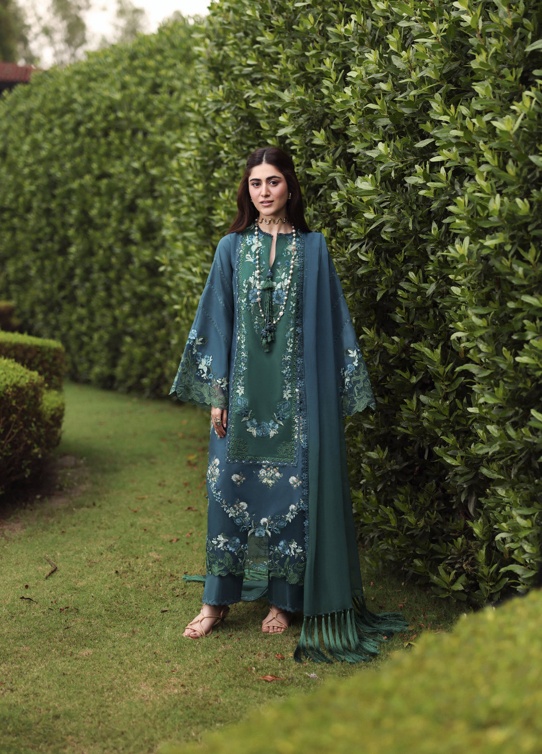 Sardinia Unstitched Embroidered Lawn 3 Piece Suit SRD26ULE Hillside Teal Design# 1708 - Eid Collection