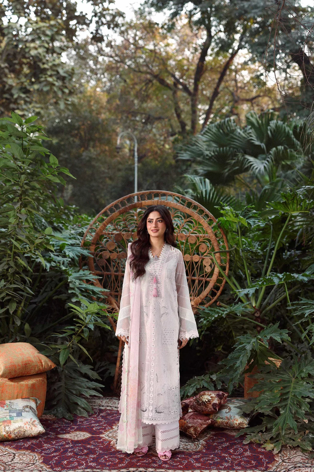 Sable Vogue Luxury Formals Unstitched Embroidered Swiss Voile 4 Piece Suit SL-03-26-V1 - Festive Collecion