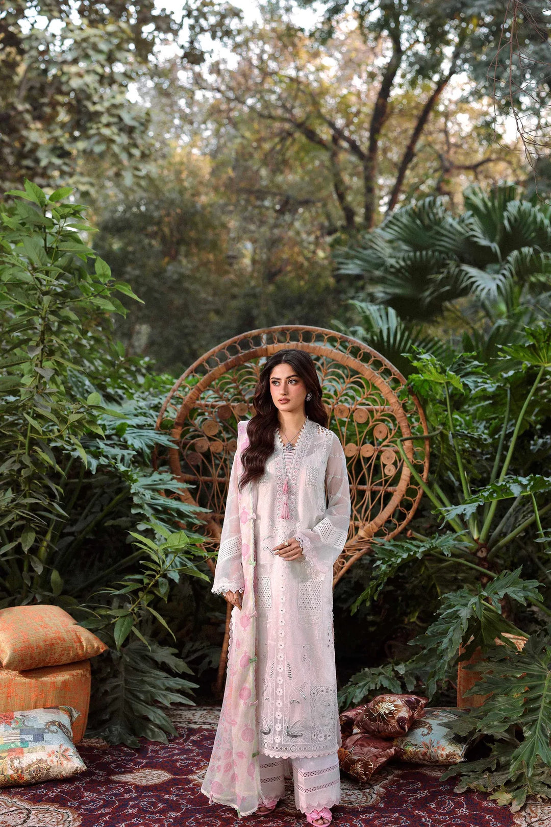 Sable Vogue Luxury Formals Unstitched Embroidered Swiss Voile 4 Piece Suit SL-03-26-V1 - Festive Collecion