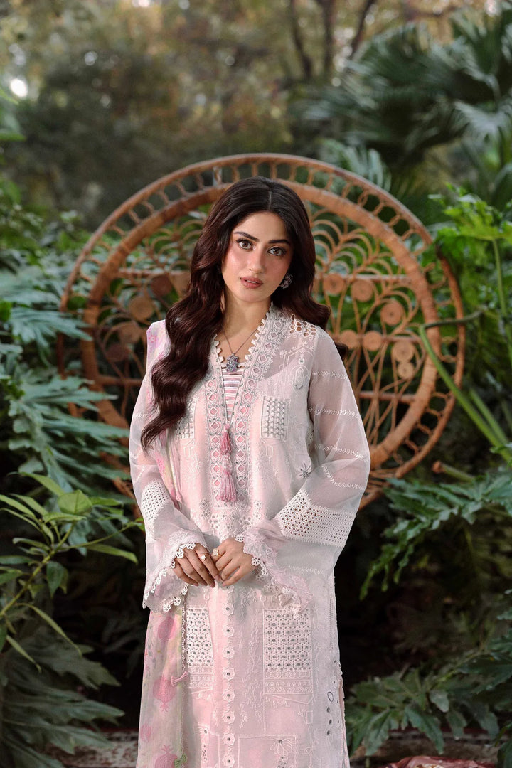 Sable Vogue Luxury Formals Unstitched Embroidered Swiss Voile 4 Piece Suit SL-03-26-V1 - Festive Collecion