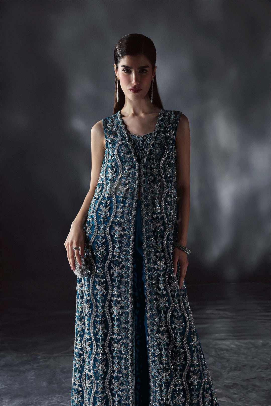 Chateau DE Lumiere by Enzo RTW Hand work Bareeze Net 3 Piece Suit SOIGNE Wedding Collection