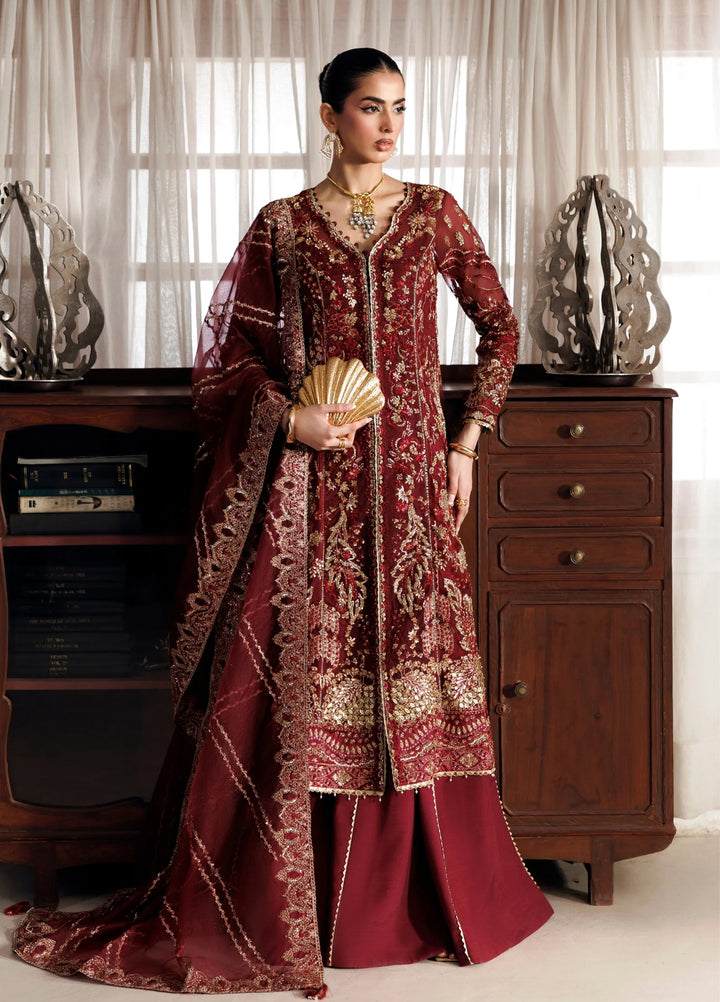 Marwa by Maryam Hussain Unstitched Embroidered Organza 3 Piece Suit Mehrosh - Wedding Collection