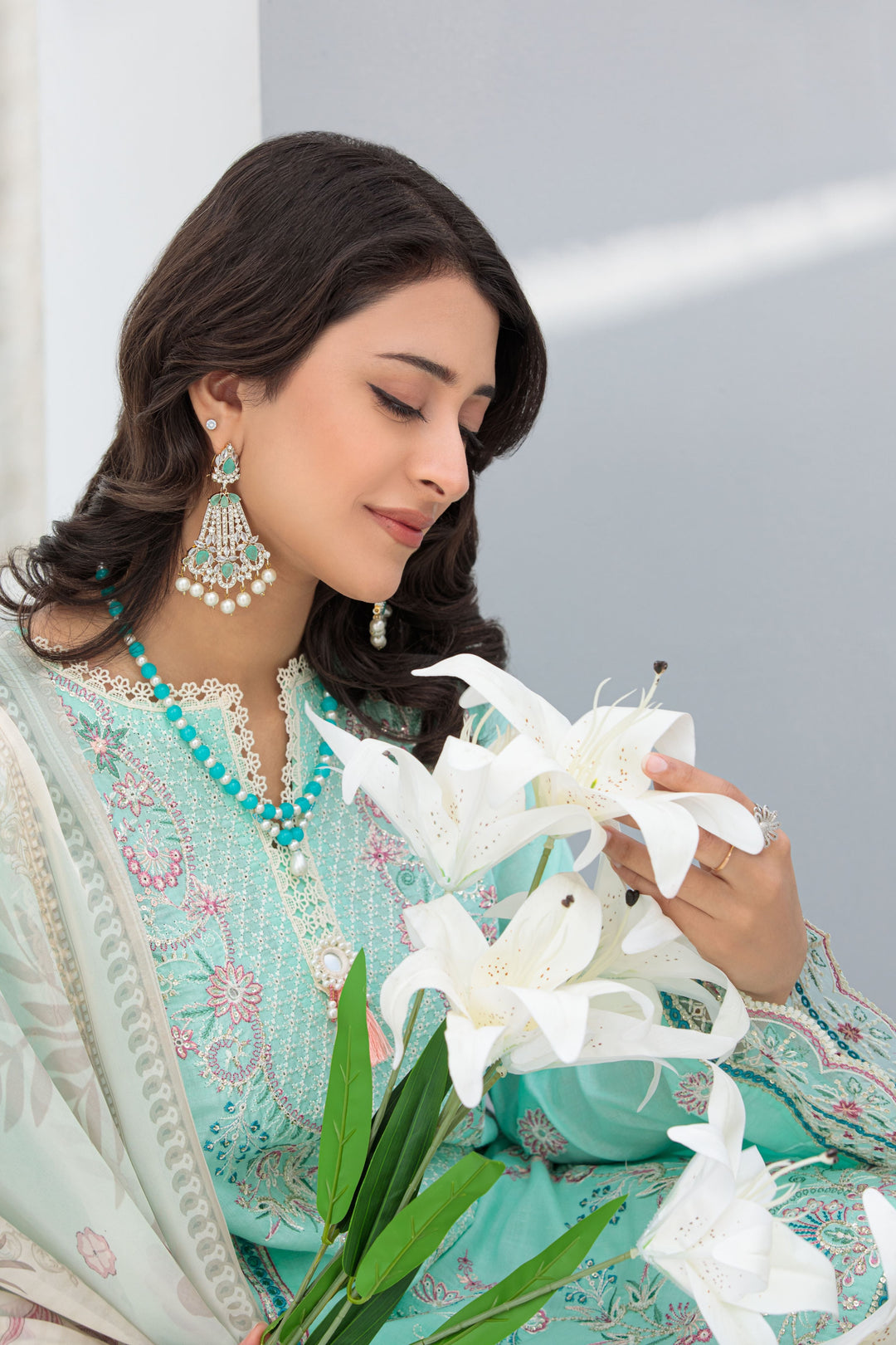 La Elise Women RTW Embroidered Lawn 3 Piece Suit 0001304 Blanc - Casual Collection