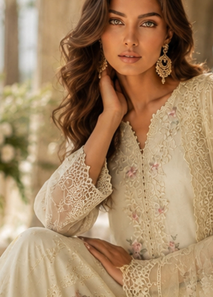 Nooriyah by Saadia Asad Unstitched Embroidered Chiffon 3 Piece Suit SA26UEN D5 - Wedding Collection