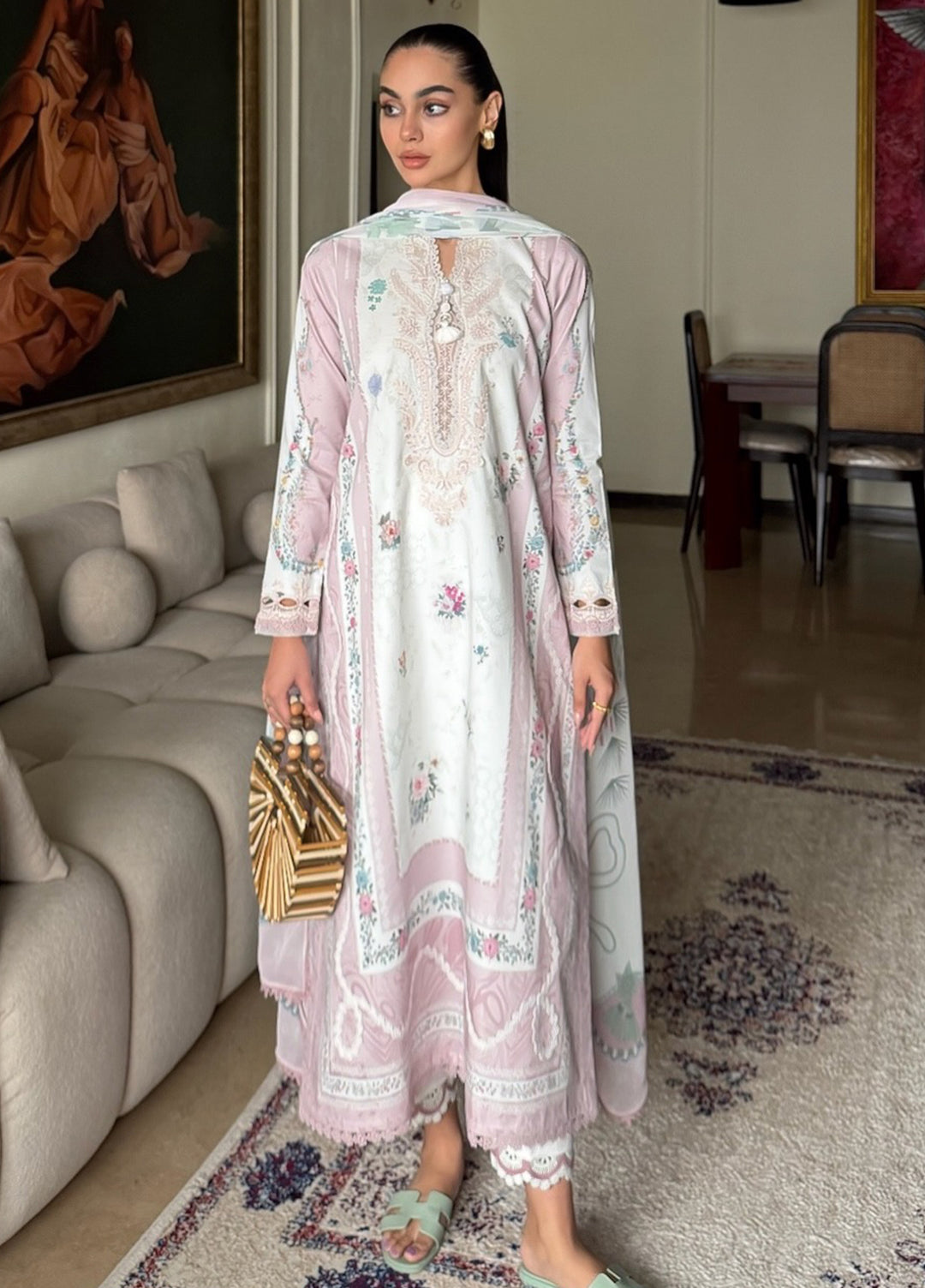 Q Prints by Qalamkar Unstitched Printed Lawn 3 Piece Suit QLK26UQL Minal QQP-05 (A) - Summer Collection