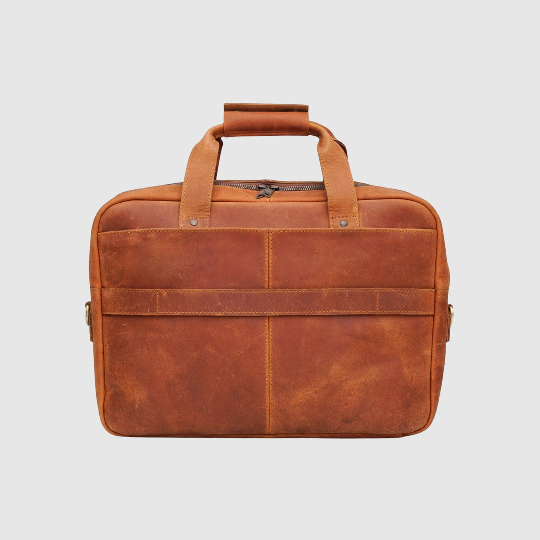 Lafanzo Unisex Leather Legacy Laptop Bag Rust Brown - Accessories Collection