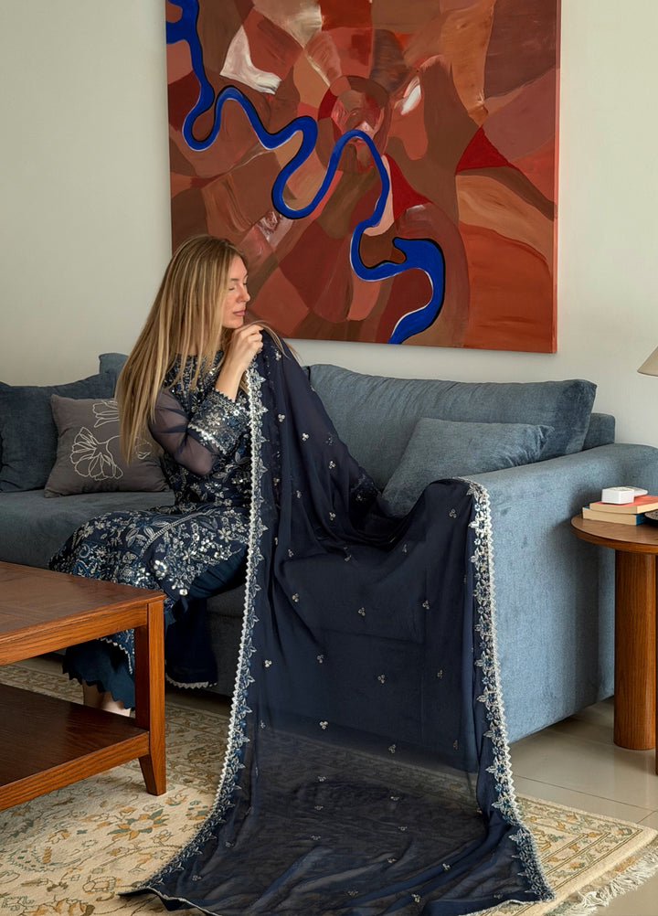 Maison d'or by Sahane Unstitched Embroidered Chiffon 3 Piece Suit CT-27002 NAEL - Festive Collection