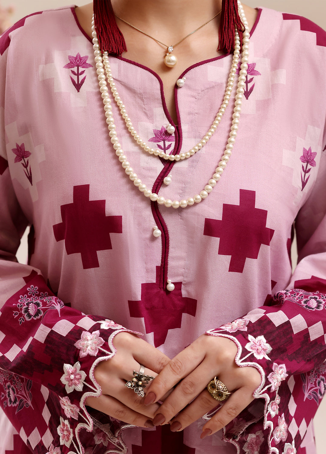 Riley Women RTW Embroidered Lawn 2 Piece Suit RL26RL Gulnaar Blush - Casual Collection