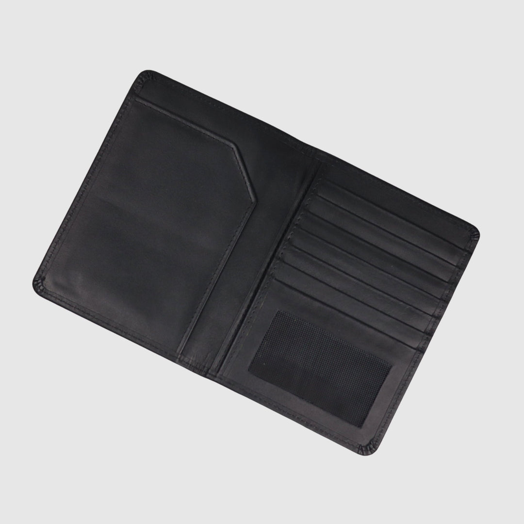 Lafanzo Unisex Leather Glenmore Passport Wallet Black - Accessories Collection