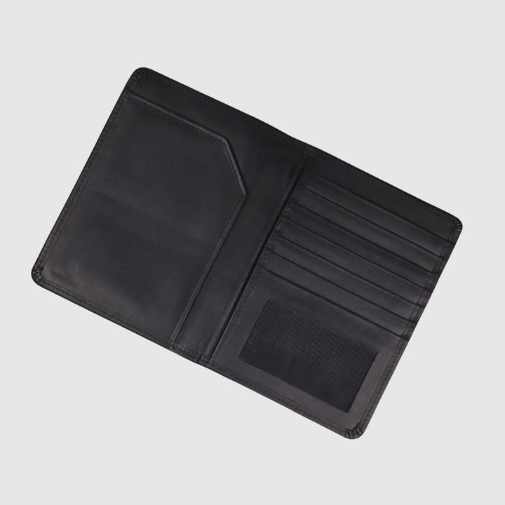 Lafanzo Unisex Leather Glenmore Passport Wallet Black - Accessories Collection
