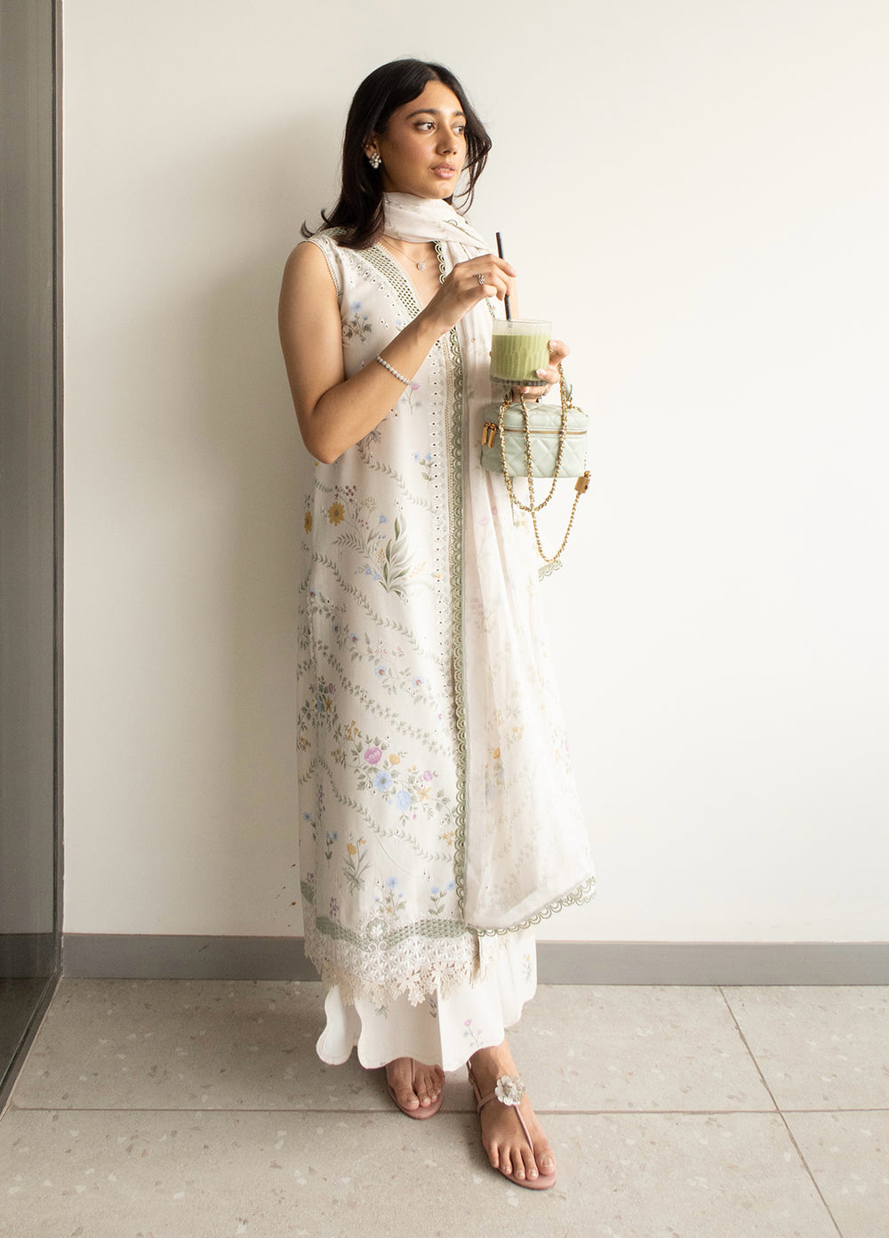 Haze A Prints by Afrozeh Unstitched Embroidered Lawn 3 Piece Suit AF26UAP FWU-106 Luem Ivory - Summer Collection