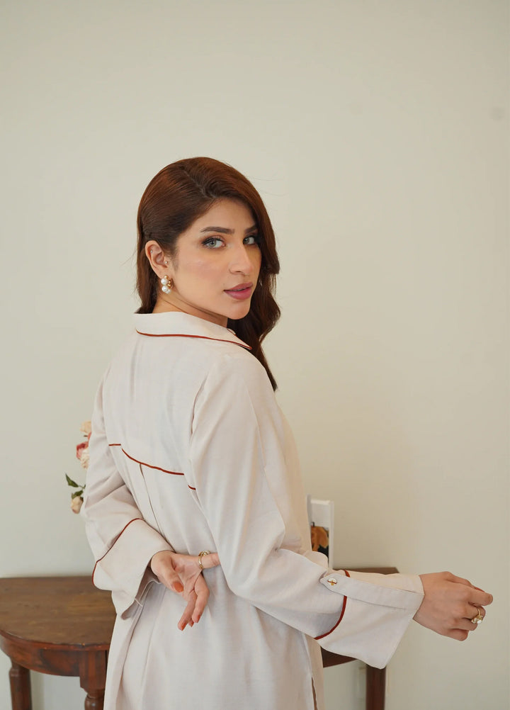 Luxe by Menaal RTW Solids Viscose Lawn 2 Piece Suit IVORY - Casual Collection