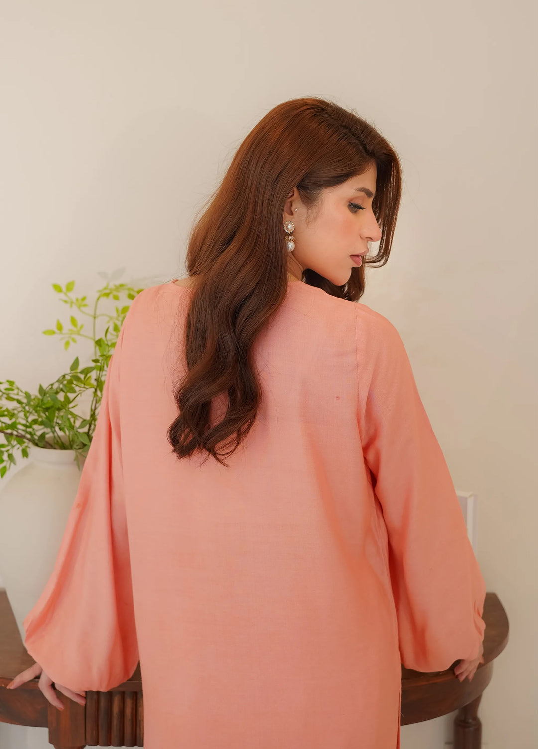 Luxe by Menaal RTW Solids Viscose Lawn 2 Piece Suit PEACHLET - Casual Collection