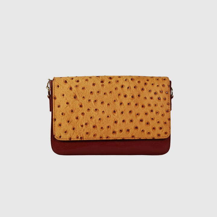 Lafanzo Unisex Leather Ostrina Clutch Bag Tawny Brown - Accessories Collection