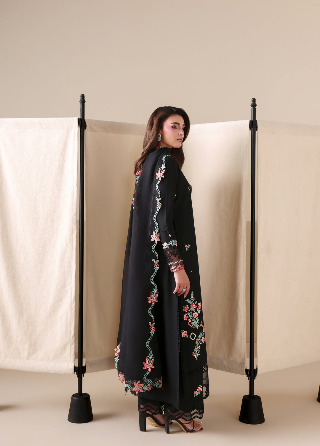 Azure Unstitched Embroidered Lawn 3 Piece Suit Black Peony - Festive Collection