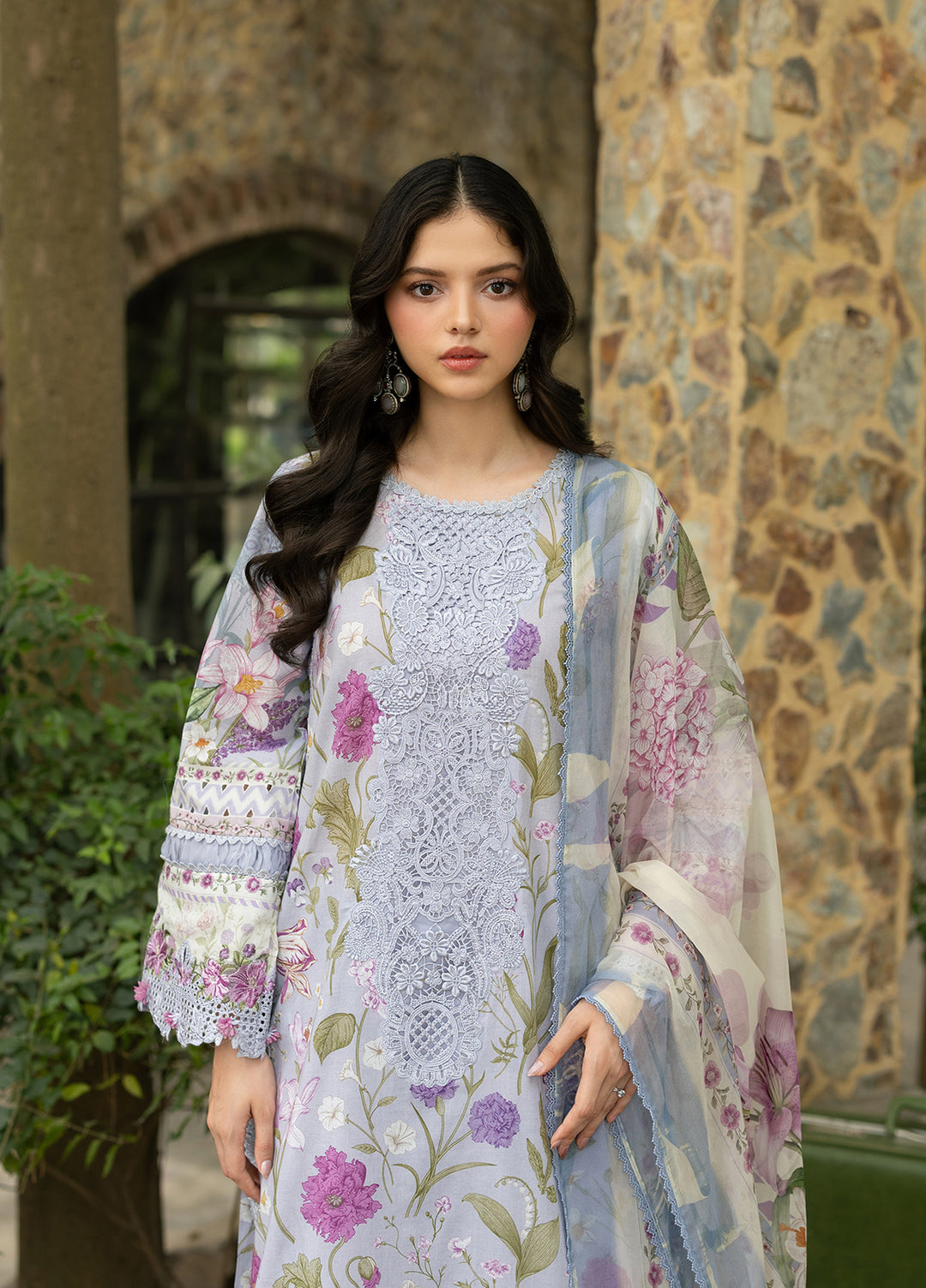 Signature by Elaf Unstitched Embroidered Lawn 3 Piece Suit EL26USLE Ariana ESG-5A - Eid Collection