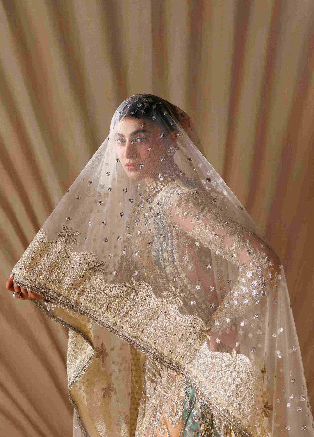 Sardinia Brides Unstitched Hand work Net 3 Piece Suit SR26UB Sorena 1807 - Wedding Collection