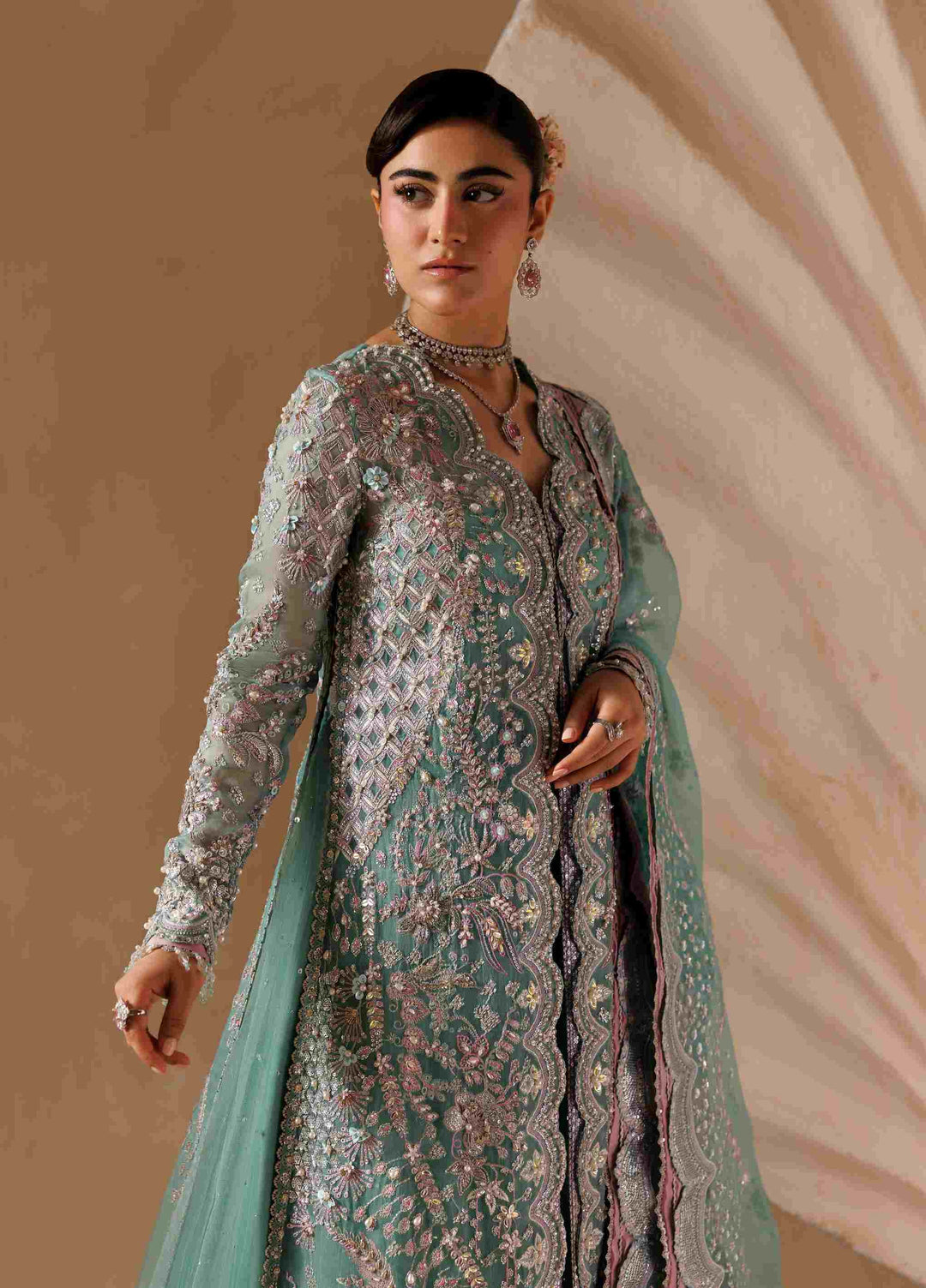 Sardinia Brides Unstitched Hand work Organza 3 Piece Suit SR26UB Juliet 1801 - Wedding Collection