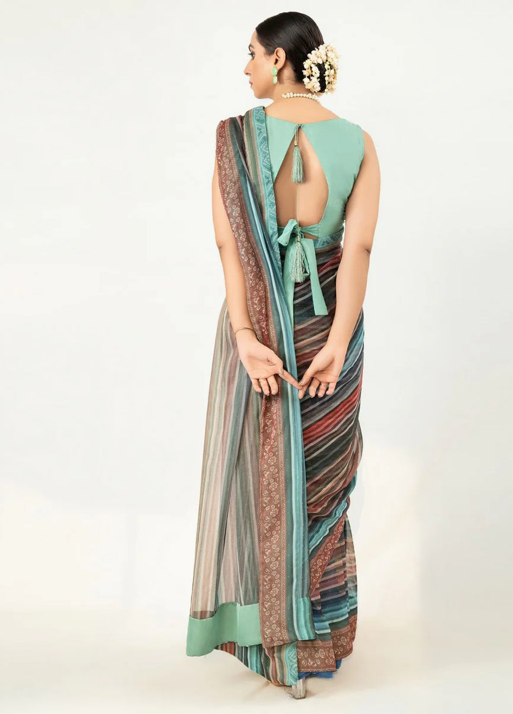 Imran Aftab RTW Printed Chiffon Saree Suit IASC 09 - Festive Collection