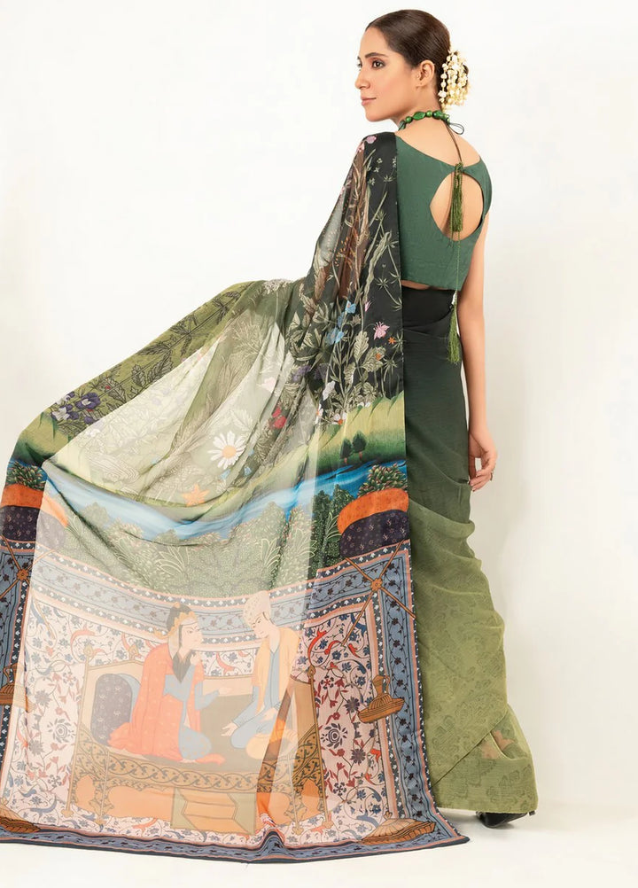 Imran Aftab RTW Printed Chiffon Saree Suit IASC 06 - Festive Collection