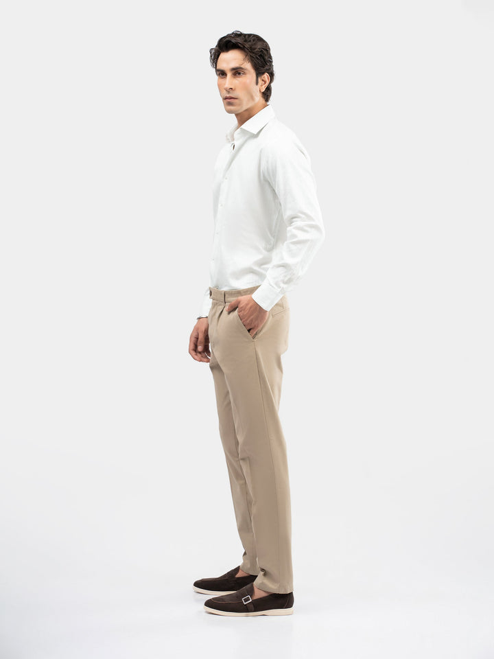 Brumano Mens RTW Solids Cotton Shirt White Structured Striped Casual Collection