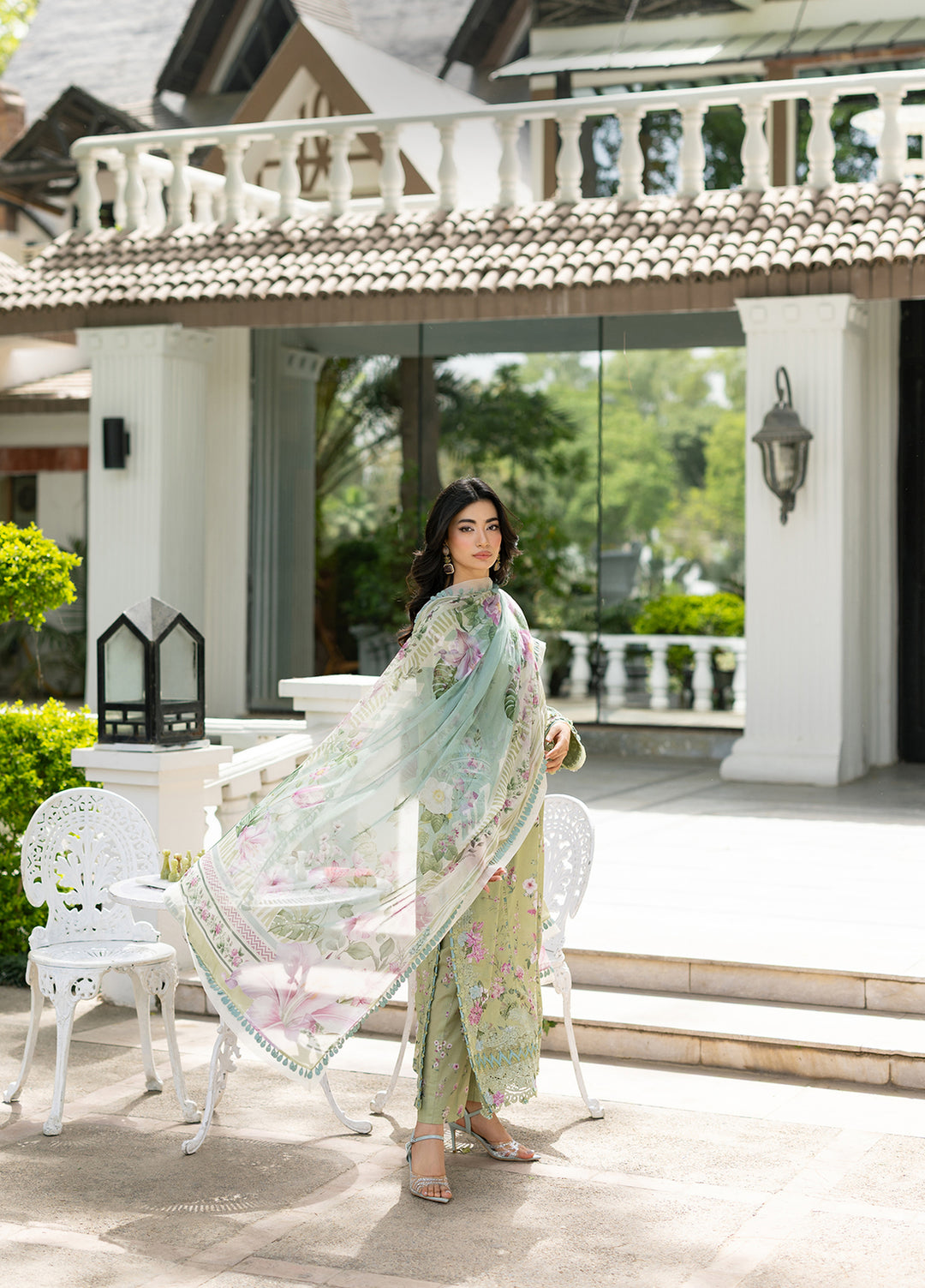 Signature by Elaf Unstitched Embroidered Lawn 3 Piece Suit EL26USLE Jade ESG-6A - Eid Collection