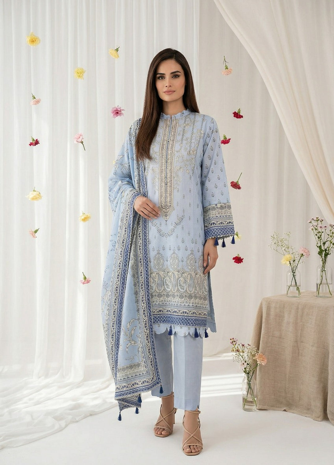 Salina by Regalia Textiles Unstitched Digital Printed Lawn 3 Piece Suit RG26ULSP D2 - Casual Collection
