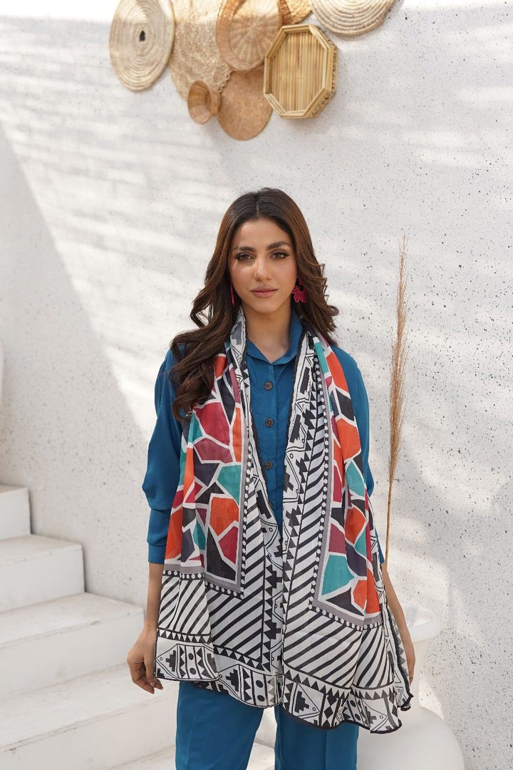 Dhaga Women Scarve Printed Crinkle Silk 1 Piece Multi Abstract - Summer Collection