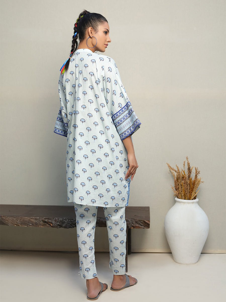 Salitex Women Printed Lensing Slub 2 Piece Suit CP-W22-M-006 - Winter Collection