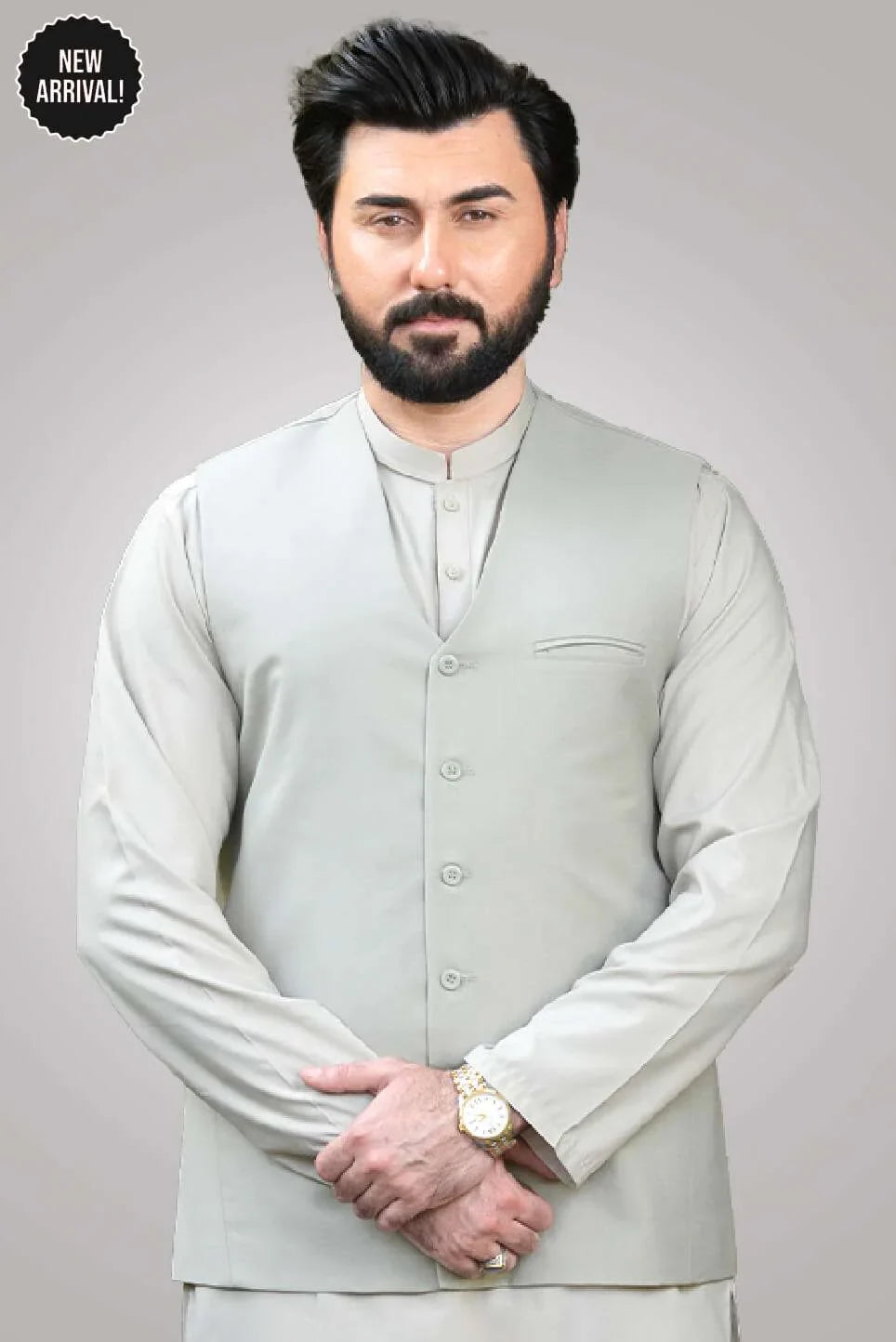 Firdous Mens Waist Coat Solids Cotton MWC-010-D-08 - Summmer Collection