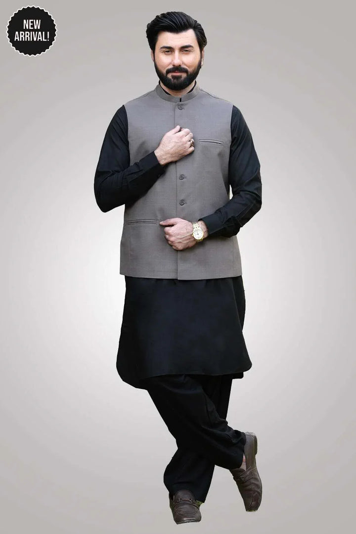 Firdous Mens Waist Coat Solids Cotton MWC-002-D-06 - Summmer Collection