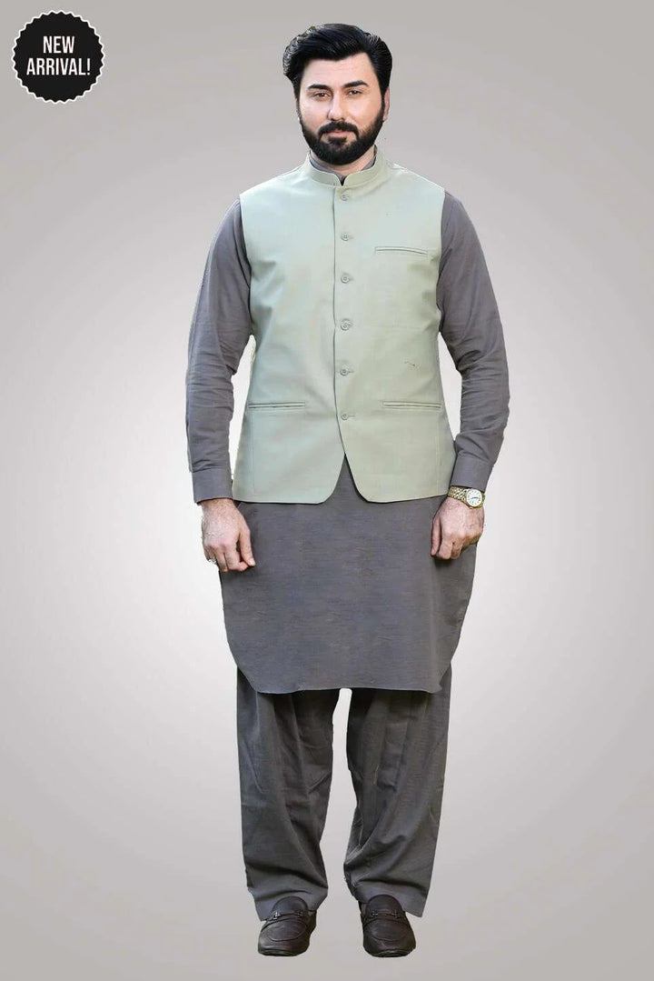 Firdous Mens Waist Coat Solids Cotton MWC-006-D-05 - Summmer Collection