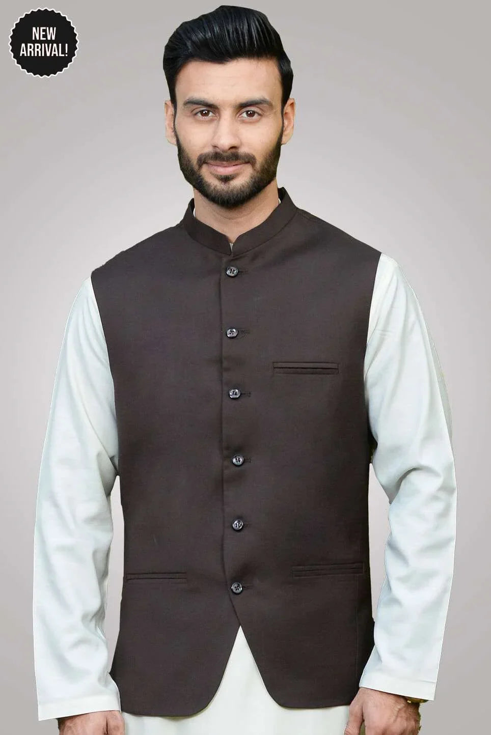 Firdous Mens Waist Coat Solids Cotton MWC-012-D-01 - Summmer Collection