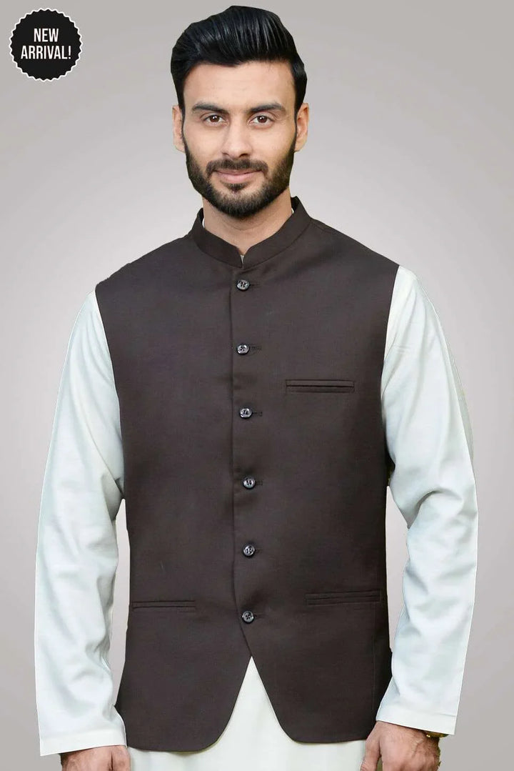Firdous Mens Waist Coat Solids Cotton MWC-012-D-01 - Summmer Collection
