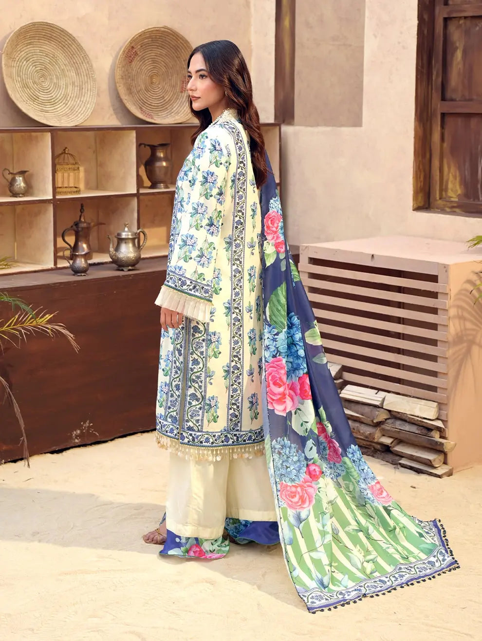 Dastaan by Menaal Unstitched Printed Lawn 3 Piece Suit ML26ULS DP-03B - Festive Collection