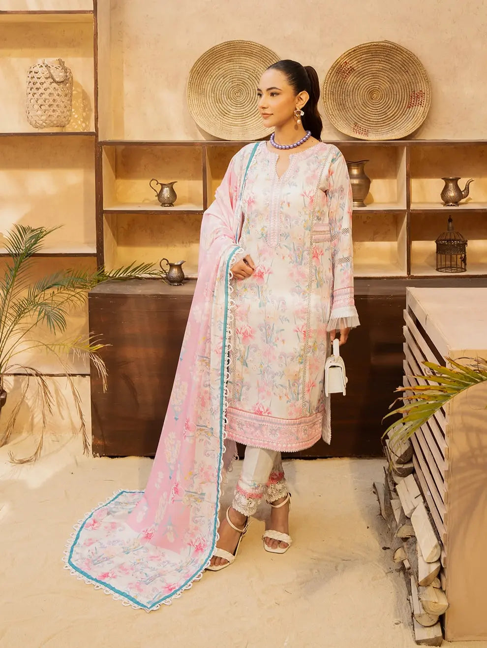 Dastaan by Menaal Unstitched Printed Lawn 3 Piece Suit ML26ULS DP-04B - Festive Collection