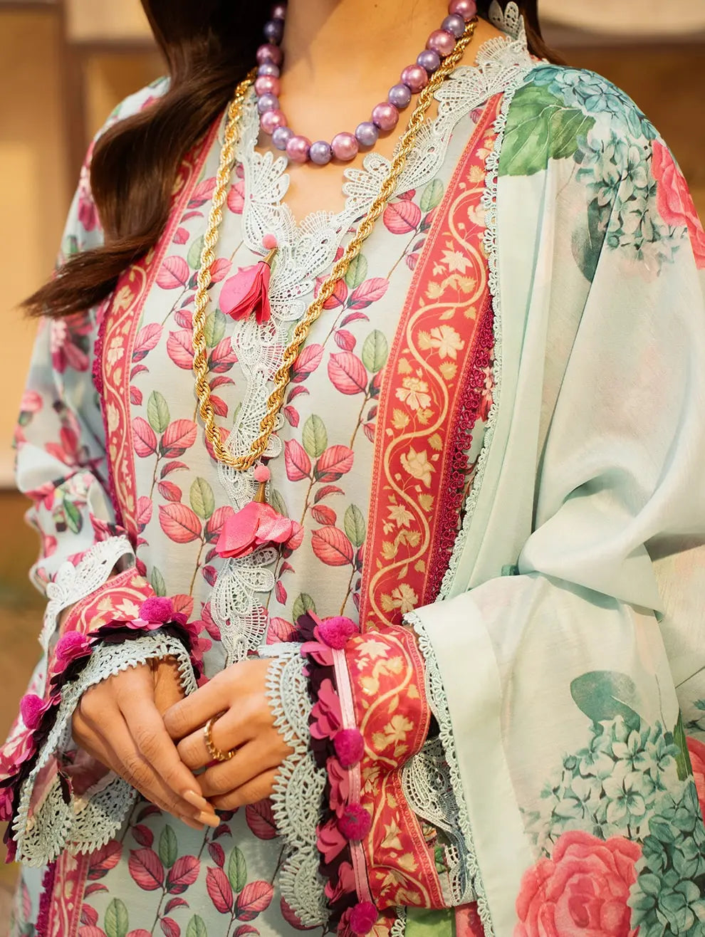 Dastaan by Menaal Unstitched Printed Lawn 3 Piece Suit ML26ULS DP-03A - Festive Collection