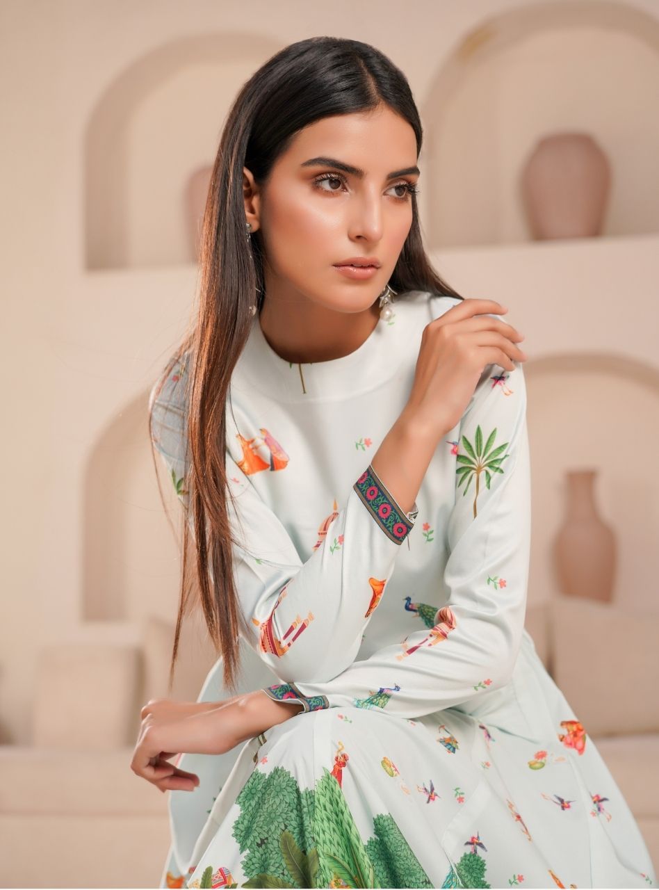 Irtiqa by Anayra Amal RTW Printed Raw Silk 3 Piece Suit Canvas Festive Collection