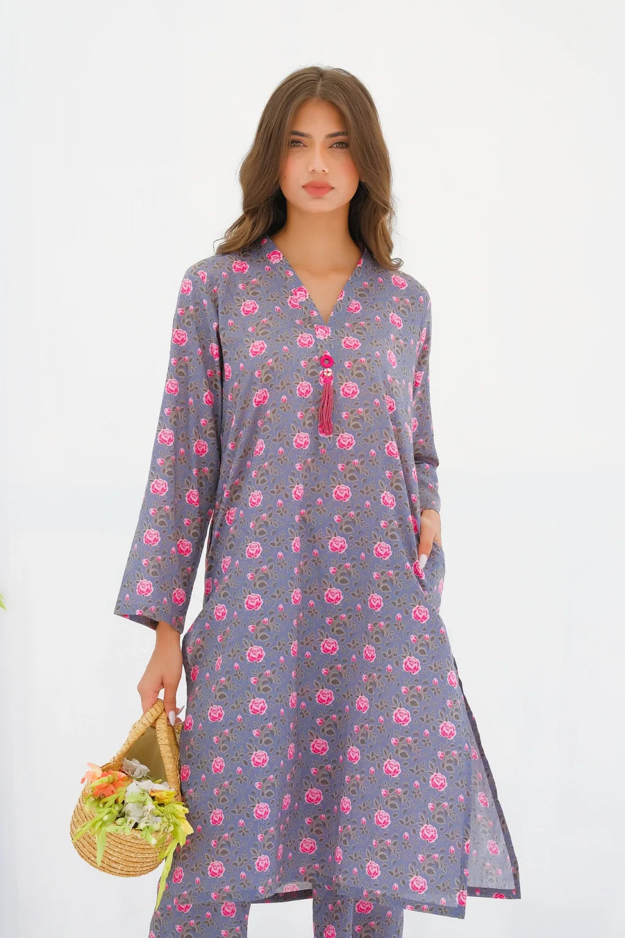 Dhaga Women Pret Printed 2 Piece Lawn Matching Separate FW24DSP0030 - Summer Collection