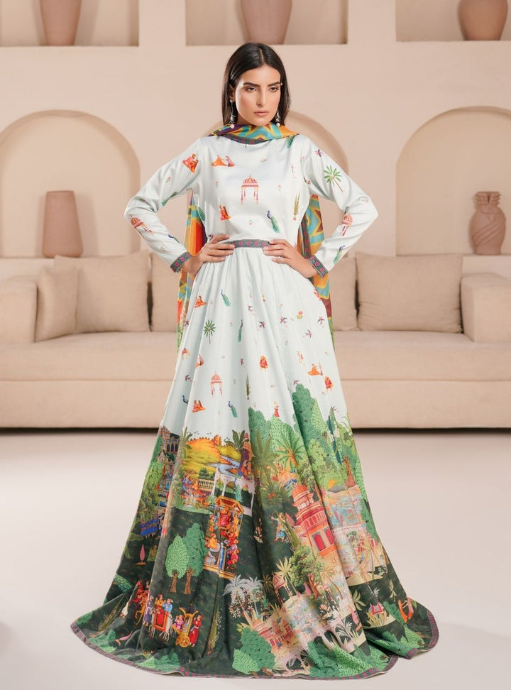 Irtiqa by Anayra Amal RTW Printed Raw Silk 3 Piece Suit Canvas Festive Collection