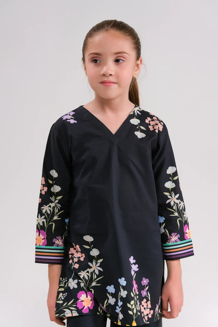 Dhaga Kids Pret Printed Poly lawn 2 Piece Floral Nocturne SPD25K - Summer Collection