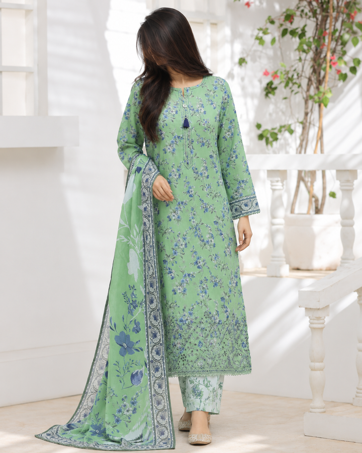Zouk by HZ Textiles Unstitched Printed Lawn 3 Piece Suit HZ26UZL ZEC-1173 - Casual Collection
